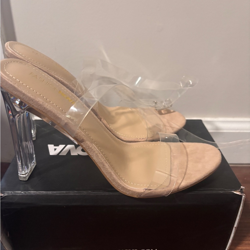 Fashion Nova Transparent Heels - Nude